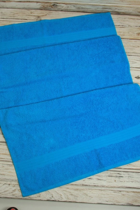 Полотенце махровое 70х140 см (Ituma), однотонное бирюзовое#4