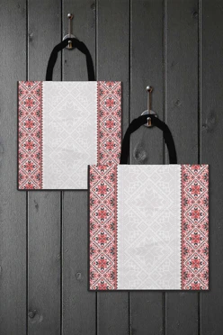 Купить сумку Киндо из двунитки 40х40х10 см, с принтом на одной стороне "Pattern Udmurtia"