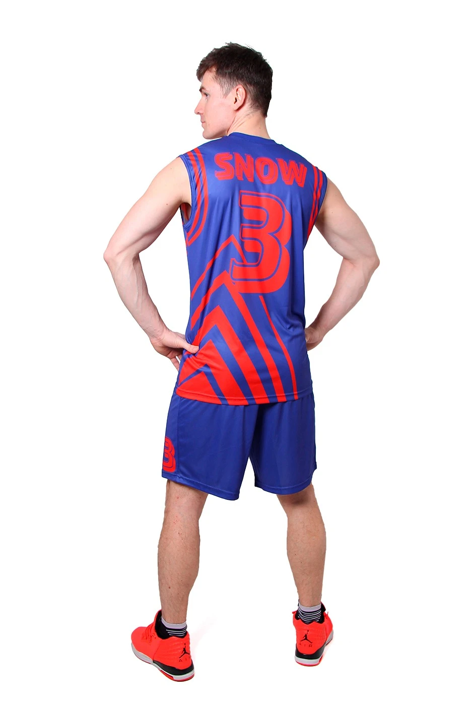 Баскетбольная форма Рассел мужская с полной запечаткой "SNOW"#3