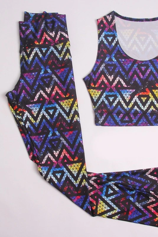 Легинсы женские с широким поясом с принтом "Grunge Galaxy"#1