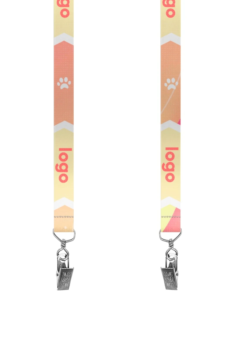 Купить ленту для бейджа блекаут ширина 2,5 см, с клипсой, с печатью "Logo 3"