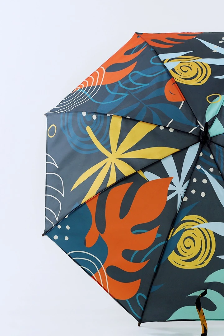 Зонт-трость Мэри с деревянной ручкой однослойный, с полной запечаткой (без совмещения) "Autumn"#1