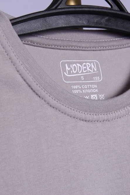 Футболка Премиум унисекс (Modern) однотонная светло-серая (хлопок)#2 Футболка Премиум унисекс (Modern) однотонная светло-серая (хлопок)#2