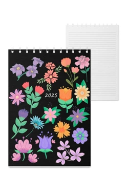 Купить блокнот фирменный А6 на пружине (40 листов) с принтом "2025" Купить блокнот фирменный А6 на пружине (40 листов) с принтом "2025"