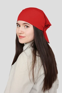 Купить бандану трикотажную взрослую 60х60 см, однотонную красную