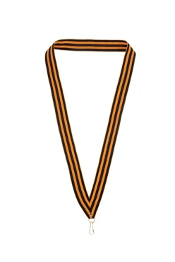 Лента для медали Георгиевская репс ширина 2,2 см, с карабином#2