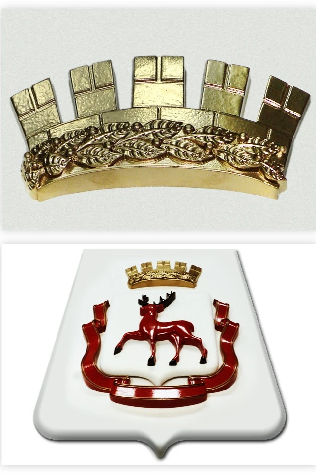 Купить Герб Нижнего Новгорода 42х50 см барельеф краска