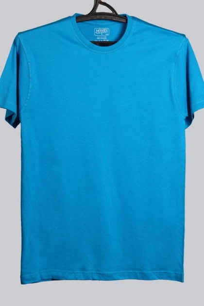 Футболка Премиум унисекс (Modern) однотонная голубая (хлопок)#2