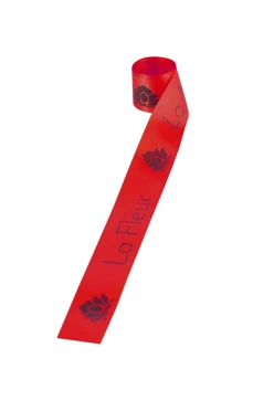 Купить ленту сатин ширина 3 см бордовая, печать черным с одной стороны