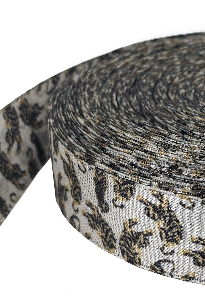 Лента атлас с люрексом ширина 2 см, полноцветная печать#6