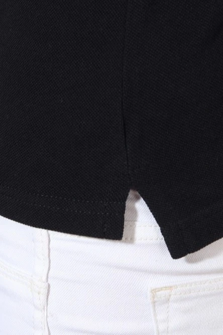 Поло Престиж женская (Modern), однотонная чёрно-синяя (хлопок)#8