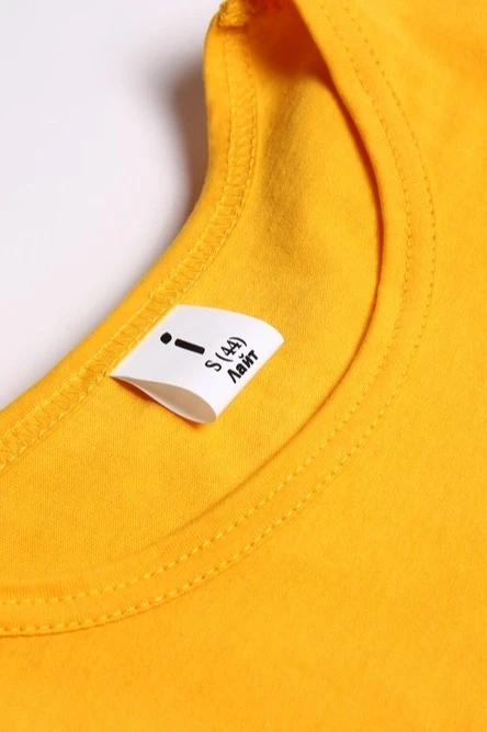 Футболка Лайт унисекс, однотонная жёлтая (хлопок)#3