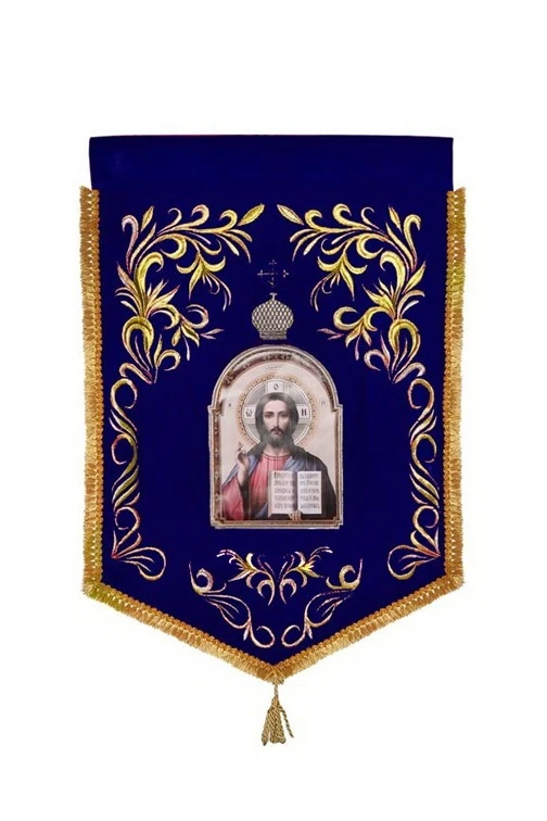 Хоругвь вышитая 25х45 см (угловая)#1