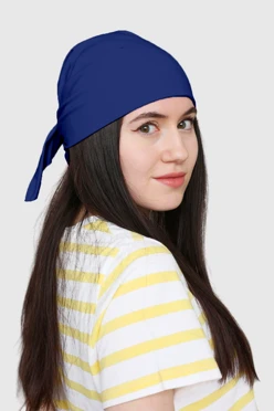 Купить бандану трикотажную взрослую 70х70 см, однотонную синюю