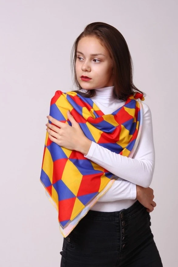 Платок Шанель 90х90 см, с полной запечаткой#5