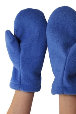 Купить варежки флисовые синие