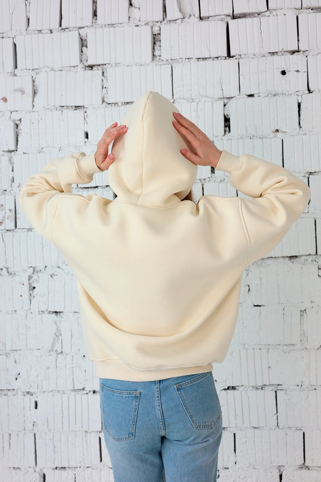 Худи Данте из футера оверсайз женская, однотонная#4