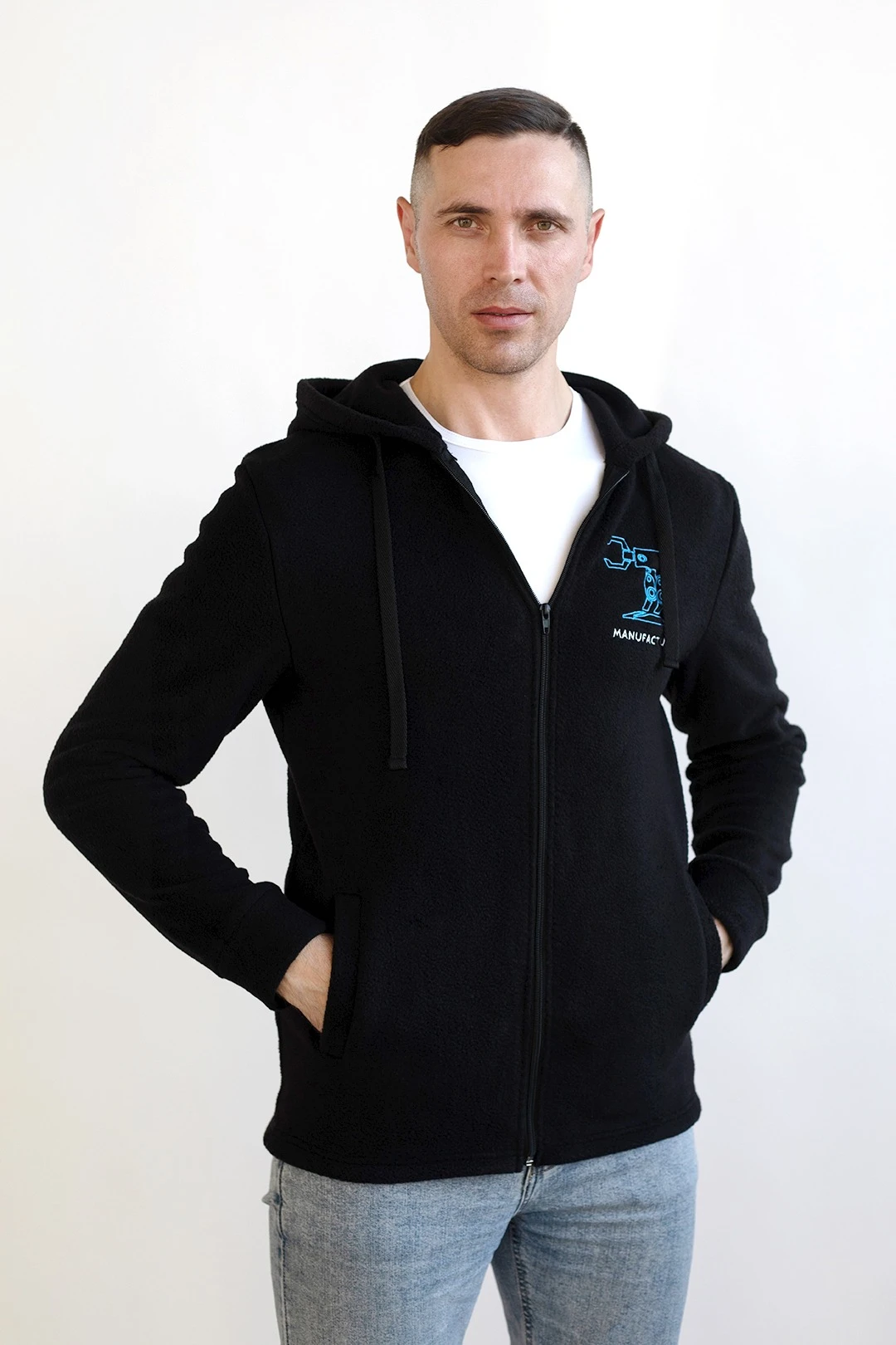 Купить толстовку Харисон флисовую с капюшоном унисекс, однотонную "Manufacture"