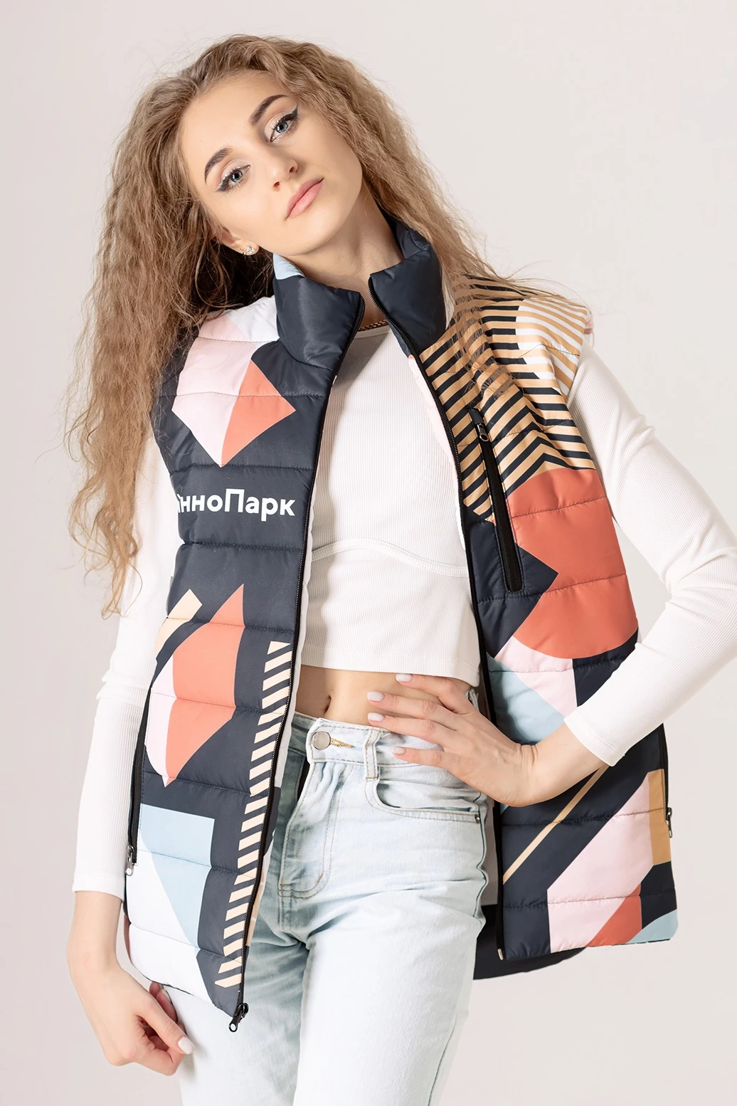 Жилет Бостон на синтепоне со стежкой унисекс, с полной запечаткой "Counselor"#2