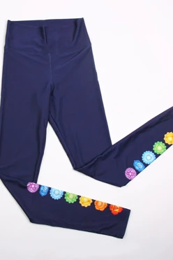 Легинсы женские с широким поясом с принтом "Chakra"