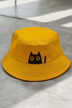 Купить панаму Мадрид из греты с узкими полями, однотонная "Surprised Cat"