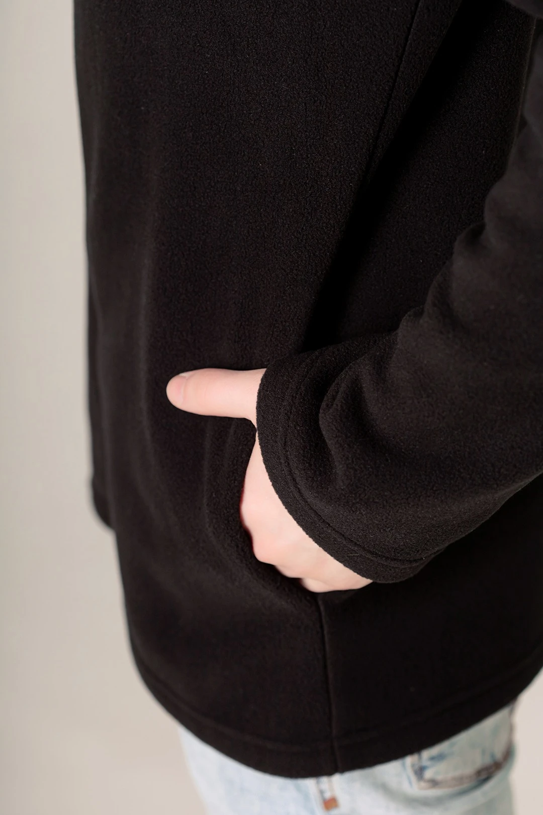 Толстовка Филл флисовая унисекс, однотонная черная#3