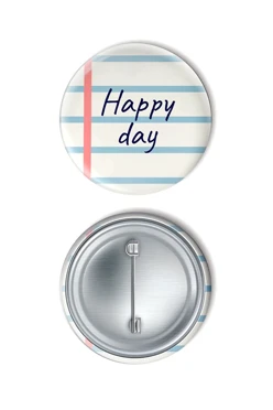 Значок закатной диаметр 37 мм, с принтом "Happy day"#2