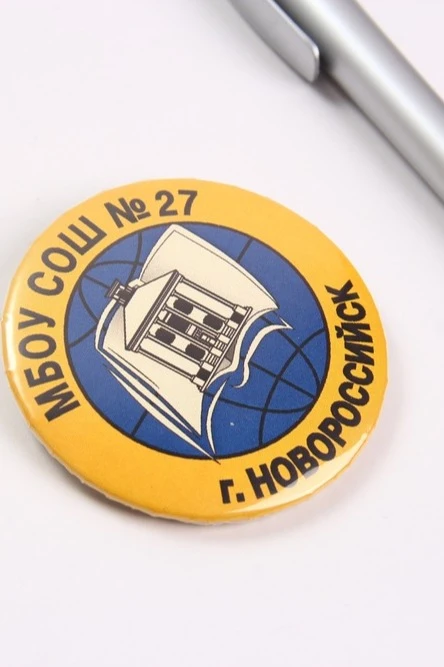 Значок закатной диаметр 58 мм, с печатью#1