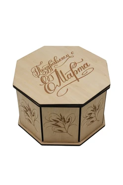 Купить коробку из фанеры с нанесением 160х160х95 мм