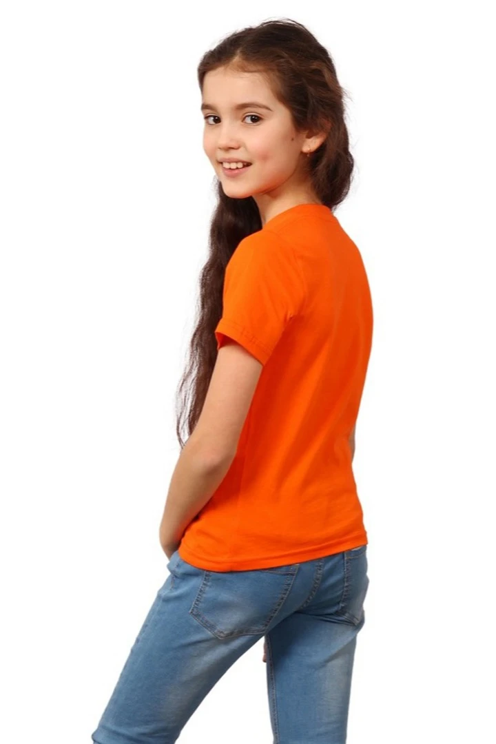 Футболка Премиум детская (Modern) однотонная оранжевая (хлопок)#2