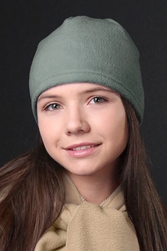 Купить шапку флисовую взрослую серую (однослойная)