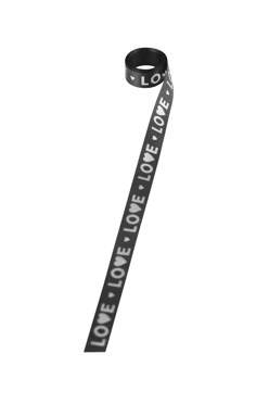 Купить ленту сатин ширина 1,5 см черная, печать серебром с одной стороны