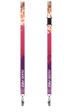 Купить ленту для бейджа блекаут ширина 2 см, с клипсой и замком безопасного разрыва, с печатью "Инари"