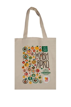 Купить сумку Эко Колор из двунитки 30х40 см, печать с одной стороны "Живи Ярко"