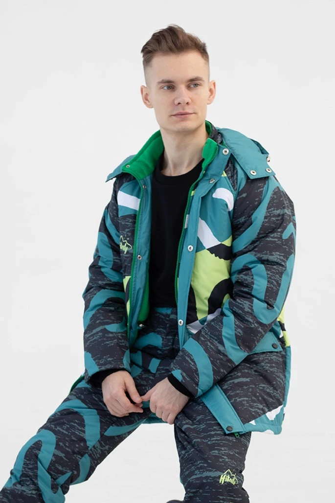 Куртка Вест с капюшоном на синтепоне унисекс, с полной запечаткой "Hikesly"#3