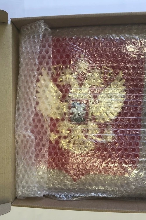 Герб РФ 22х26 см, барельеф, щит флокированный, металлонапыление#8