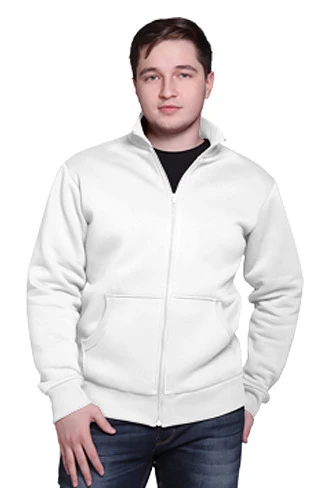 Толстовка Томас из футера унисекс, однотонная белая#3