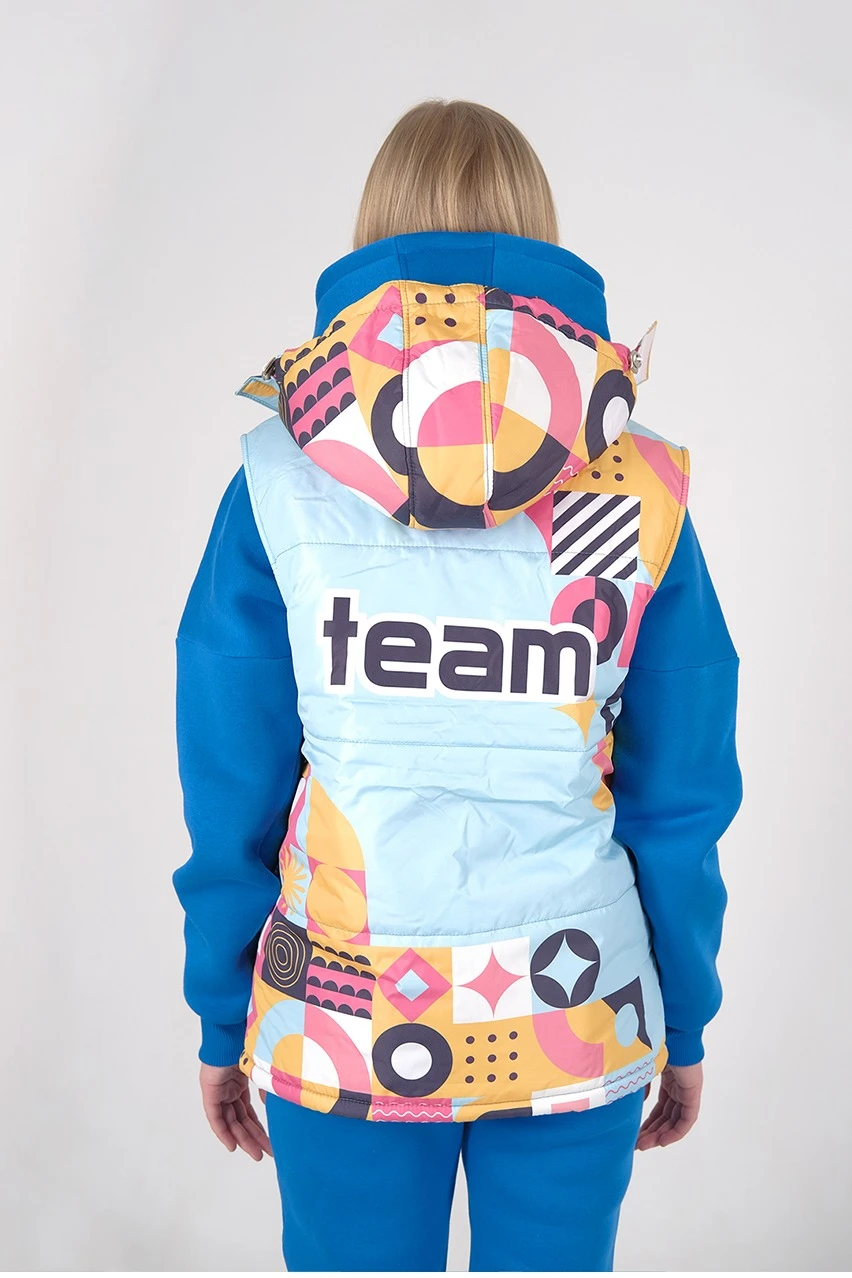 Купить жилет Диего на синтепоне с капюшоном унисекс "Team"