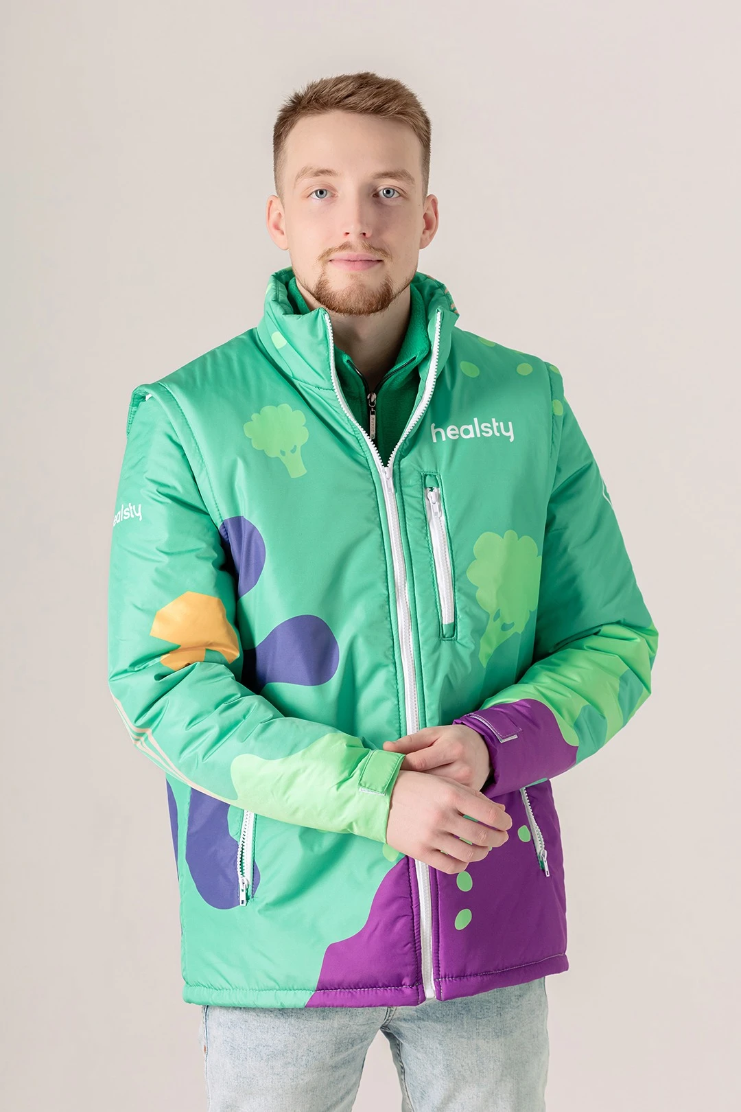 Куртка-жилет Фрост без капюшона на синтепоне унисекс, с полной запечаткой#4 Куртка-жилет Фрост без капюшона на синтепоне унисекс, с полной запечаткой#4