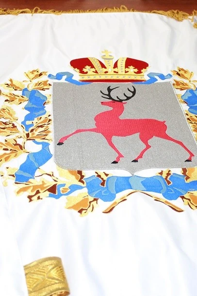 Знамя Нижегородской области вышитое 100х150 см#5 Знамя Нижегородской области вышитое 100х150 см#5