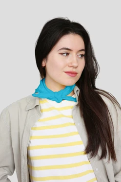 Купить бандану трикотажную взрослую 50х50 см, однотонную голубую