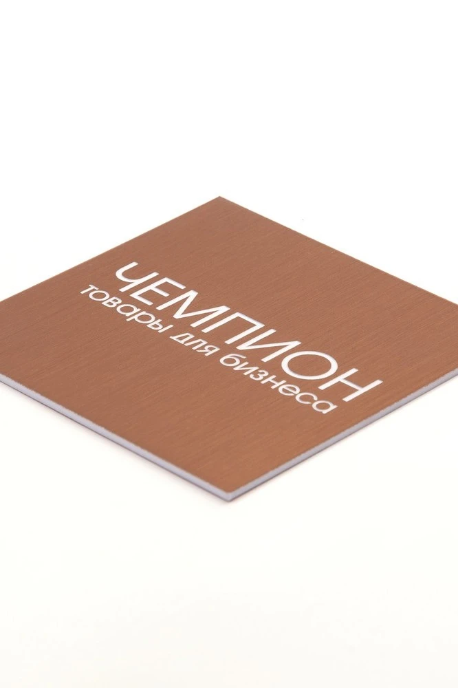 Купить пластик двухслойный царапанный 600х300 мм 1,5 мм, бронза/белый