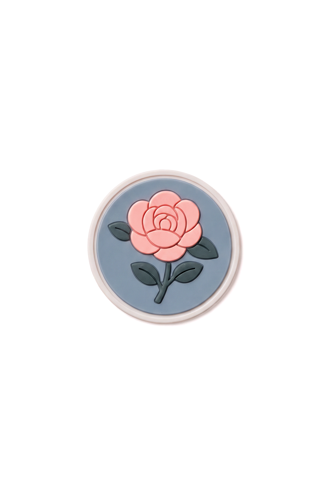 Купить шеврон ПВХ круглый рельефный 4х4 см "Rose"