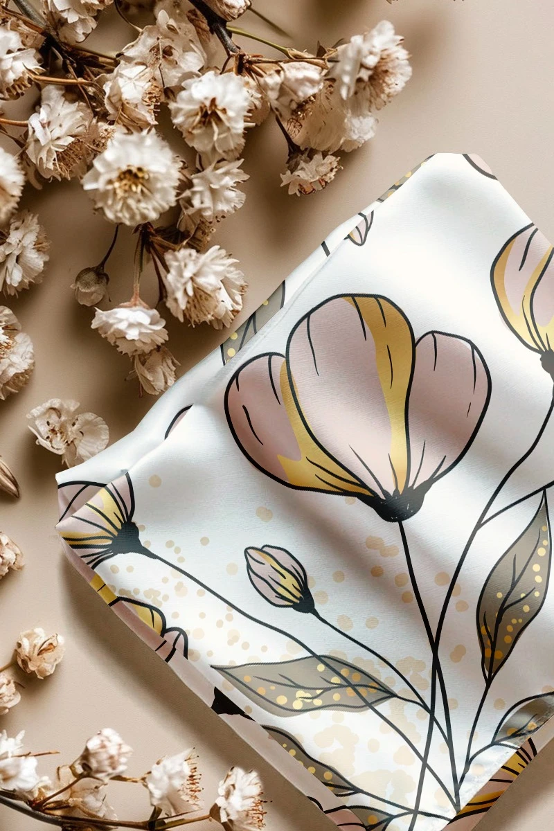 Купить платок Шанель 50х50 см, с полной запечаткой "Summer Breath"