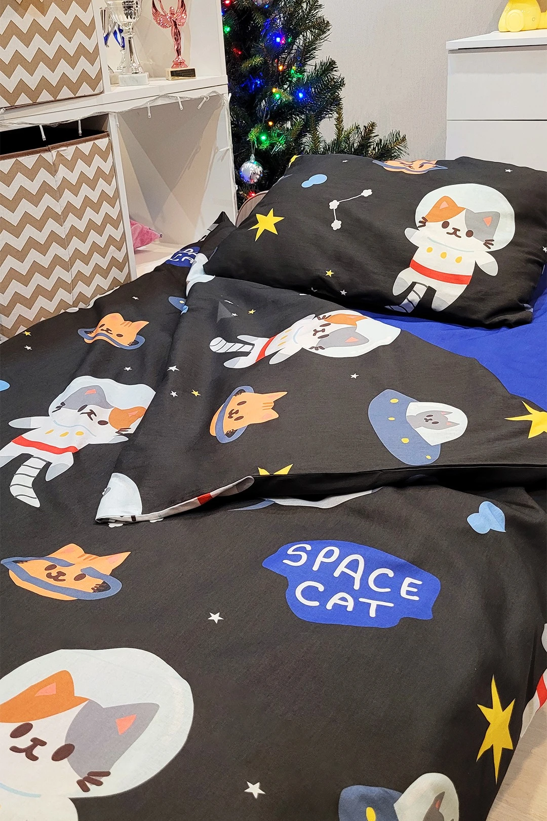 Постельное бельё детское 120х180 см "Space Cat"#1