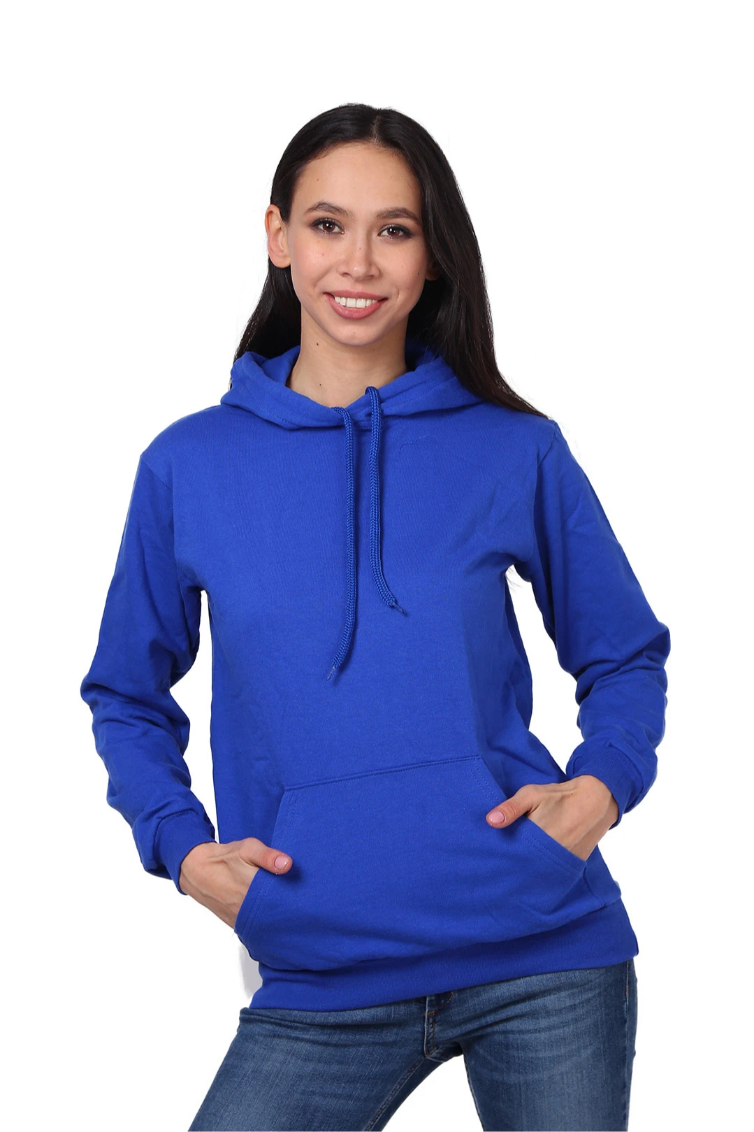 Толстовка Кенго из футера унисекс (Uvinal), однотонная синяя#2