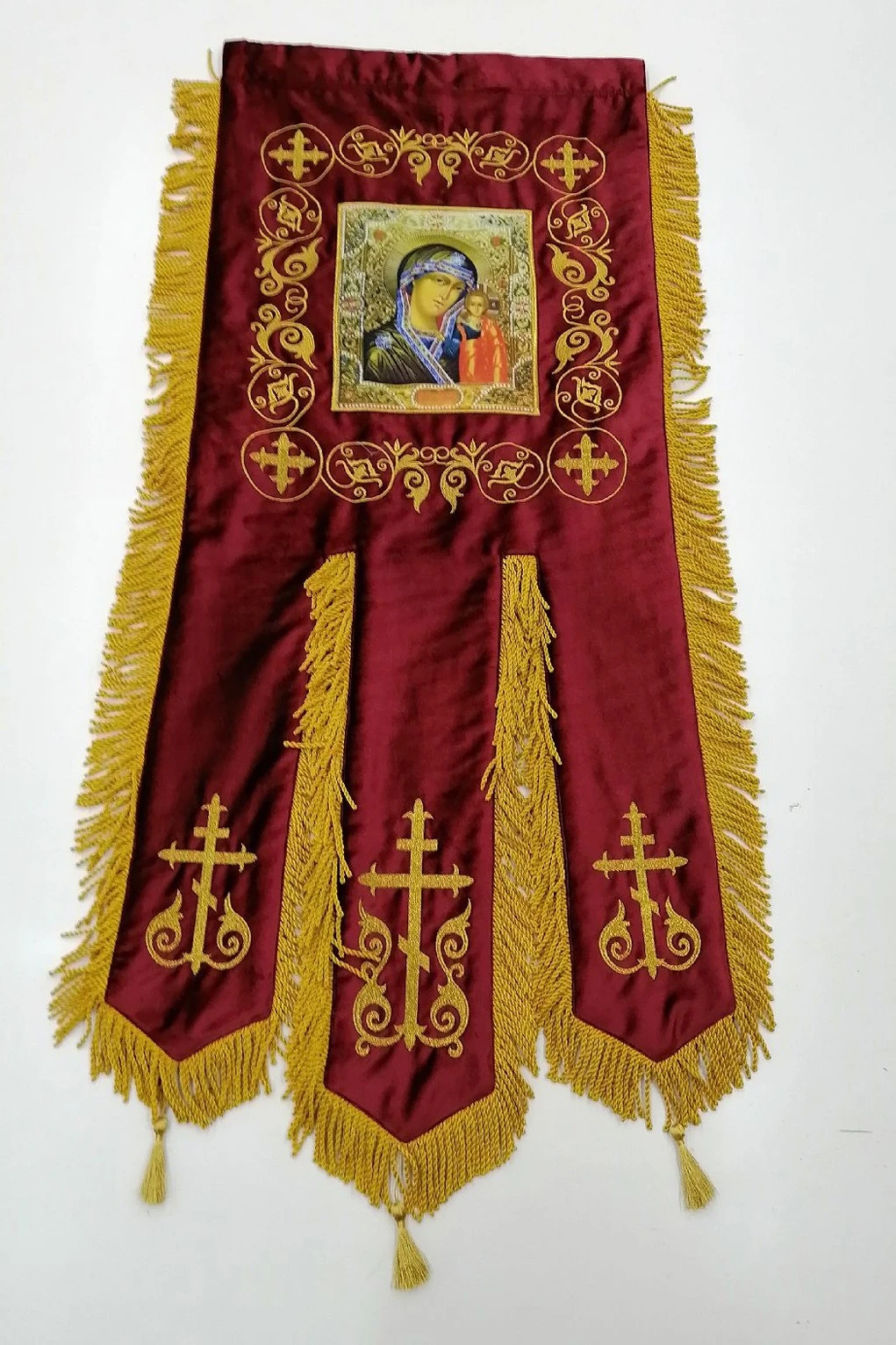 Хоругвь вышитая на бархате 50х110 см#5