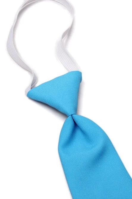 Галстук Тайм на резинке, однотонный голубой#2 Галстук Тайм на резинке, однотонный голубой#2