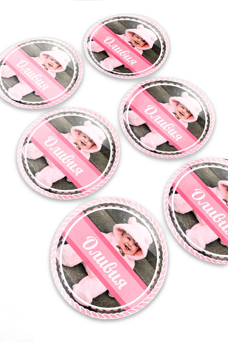 Купить наклейку заливную 5х5 см, с нанесением "Оливия"