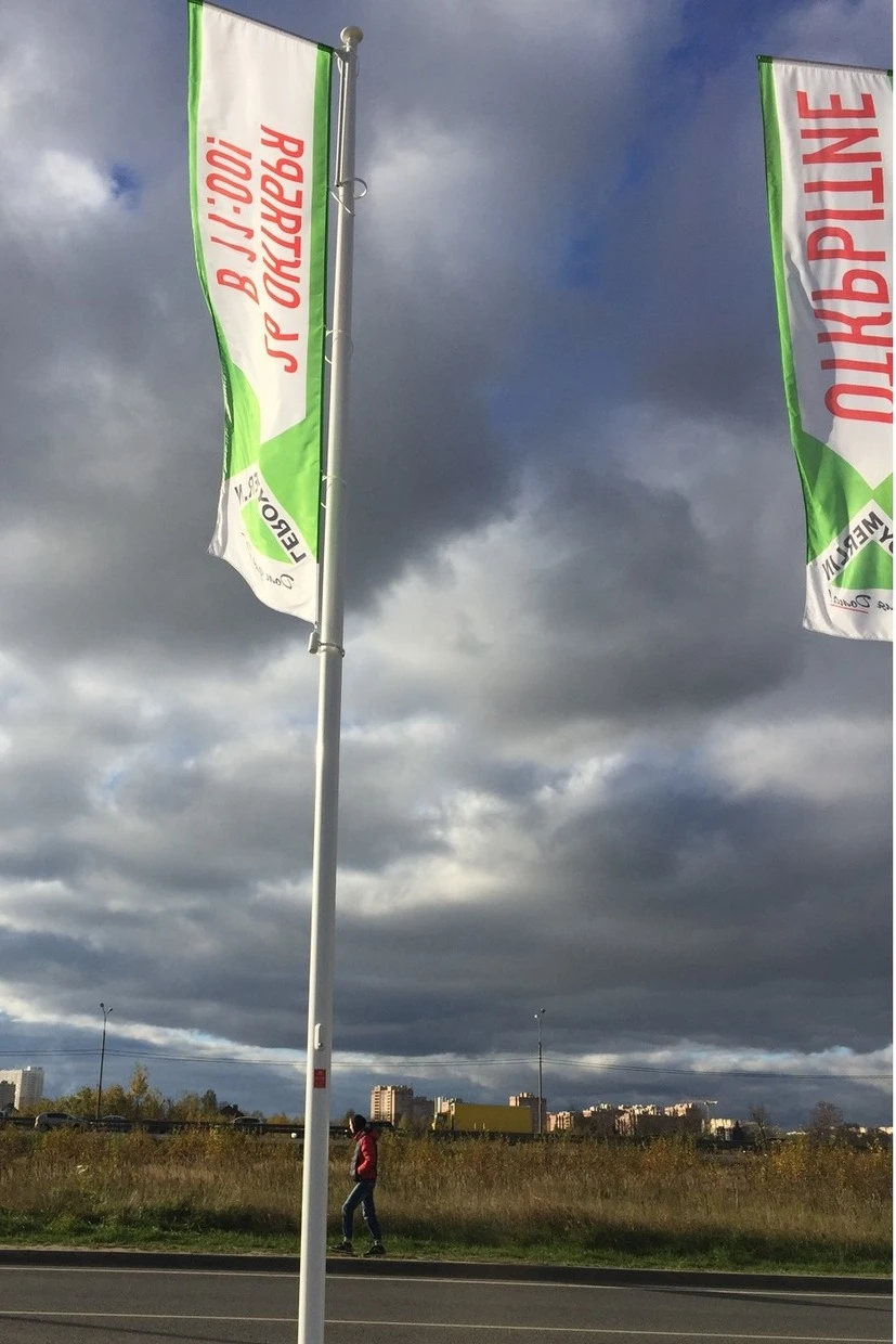 Аренда флагштока из стекловолокна с закрытым механизмом 8 м#1